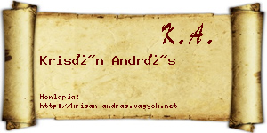 Krisán András névjegykártya